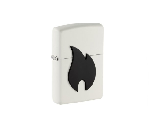 Zippo White Emblem Big Flame Black - 2008153