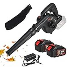 2- in-1 Cordless Leaf Blower Vacuum, Lightweight Battery Powered Leaf Blower, Handheld Electric Blower for Lawn Care Snow