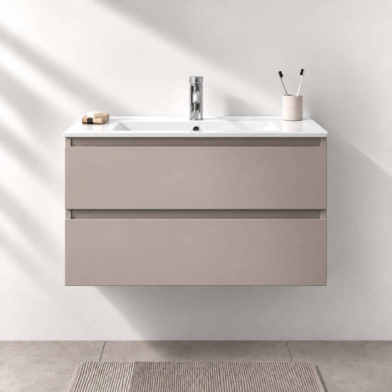 Badeværelsesmøbel i marakesh med porcelænsvask - Kenwood - 60 cm