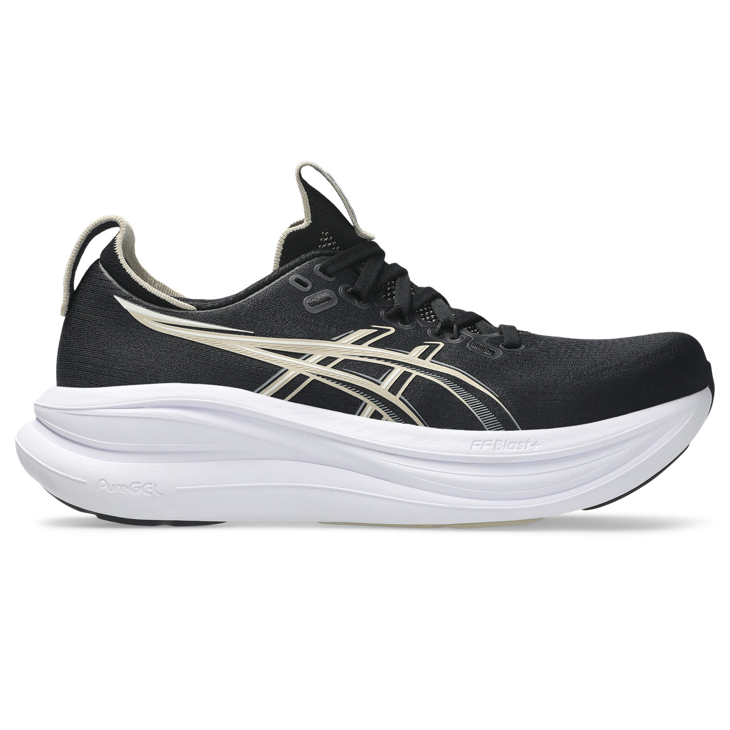 Gel-Nimbus 28, Dame, Black/Feather Grey - 8.5