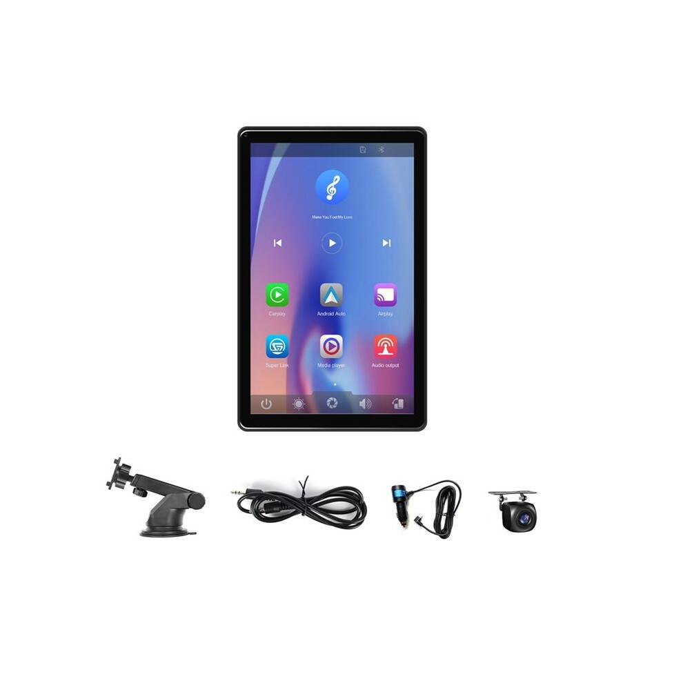 Wireless Carplay Android Auto Screen for Car, 8in Portable Car Radio with Rear Camera, Support Mirror Link FM