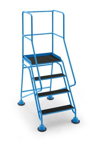 Trappestige Peder, platform og trin med riflet gummi, 4 trin, med gelæ