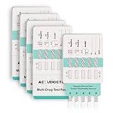 5 tester Accudoctor multiläkemedelstest 5 läkemedel i urin THC cannabis marijuana kokain MET MDMA amhetamin snabbtest urin testremsor multidrogtest drogtest drogtest kit 5 tester