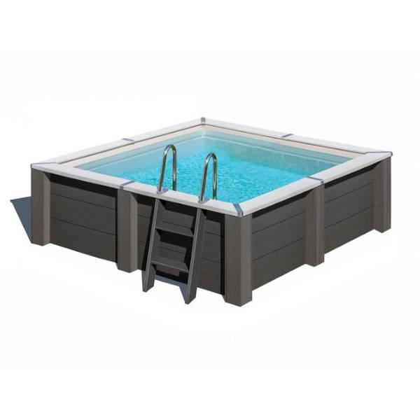 Firkantet Kompositpool - 3,15 × 3,15 × 0,96 m - Sort