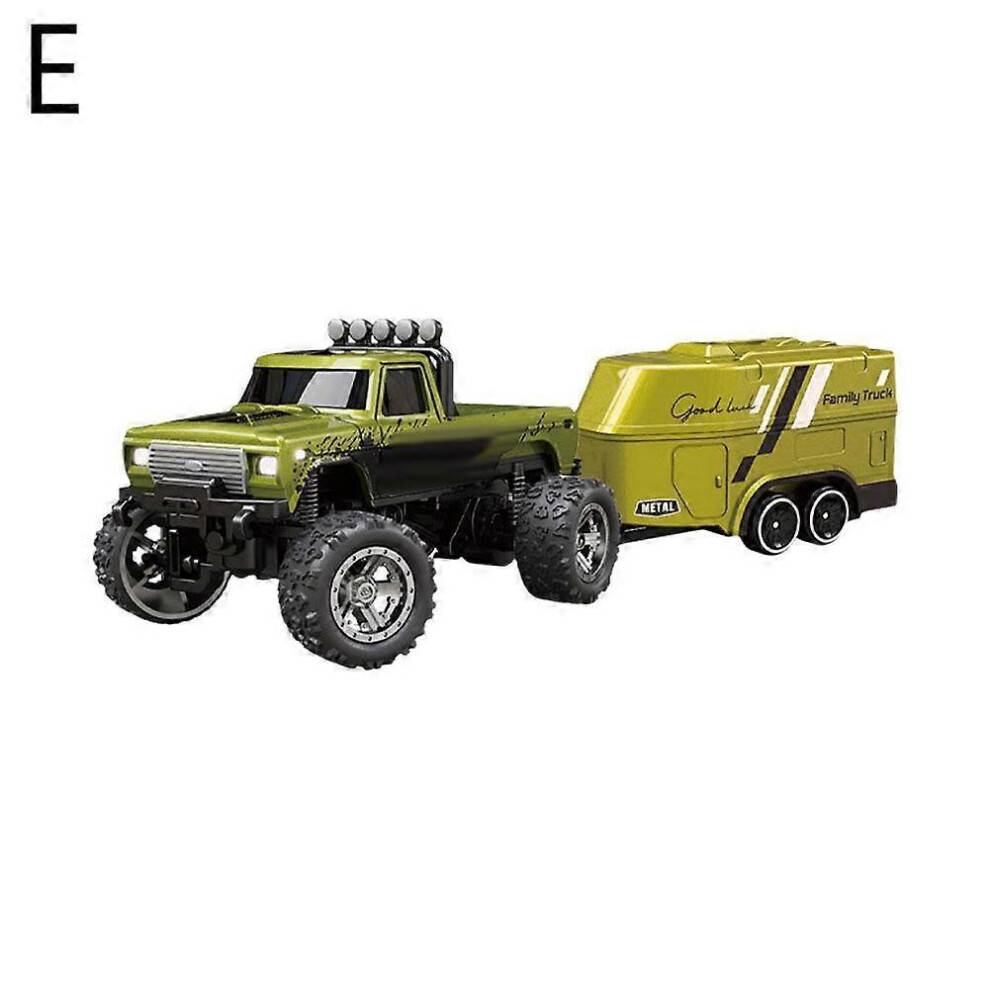 (Green) Mini RC-Car LED Lights Off-road Car Mini Remote Control + Trailer Single Box