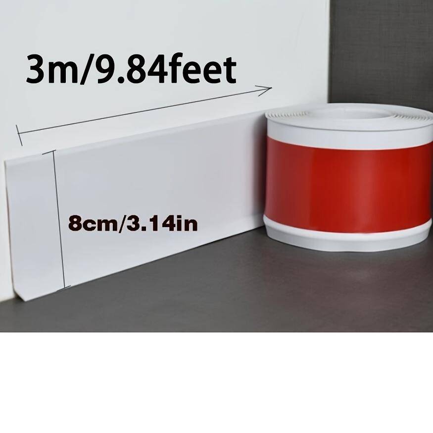 3M Golvsockel Golvlistslist, Flexibel Självhäftande Golvsockellistlist Skala och Klistra Design, Dekorativ Vinkellist för Hemrenovering vit