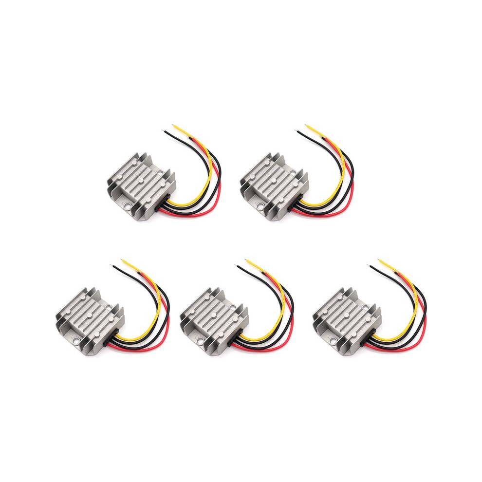 5X 24V to 12V Converter, Voltage Buck Converter 5A 60W, Step Down Transformer Waterproof with Aluminum Shell