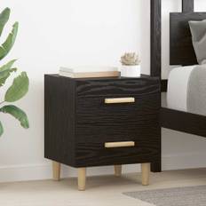 vidaXL Sängskåp 2 pcs Svart ek 40 x 35 x 47.5 cm Konstruerat trä