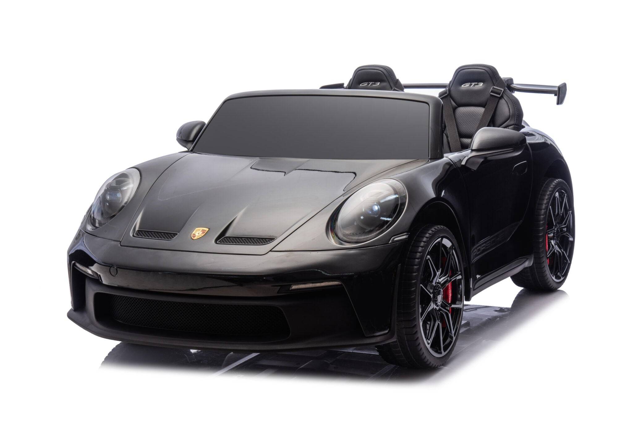 Porsche 911 24 volt GT3 elbil i metal sort med MP4
