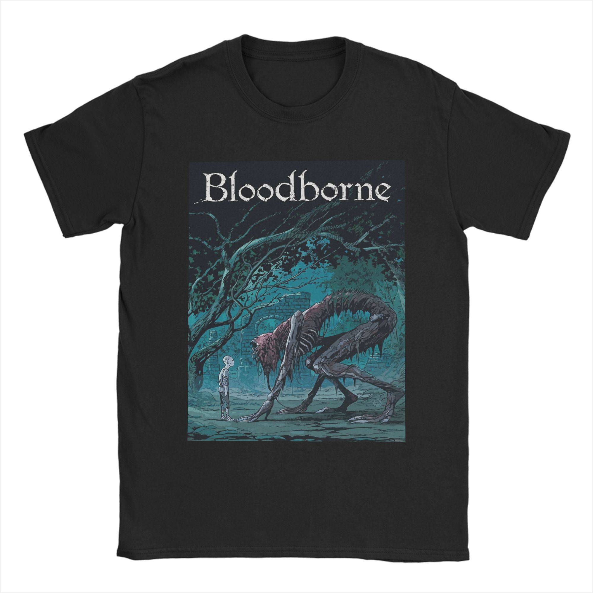 Bloodborne Dark Souls T-shirts för män Vintage 100% bomulls-t-shirts Rund hals Kortärmad T-shirt Ny ankomst Kläder cm