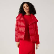 Gerry Weber Quilted Coat With Stand Up Collar Red