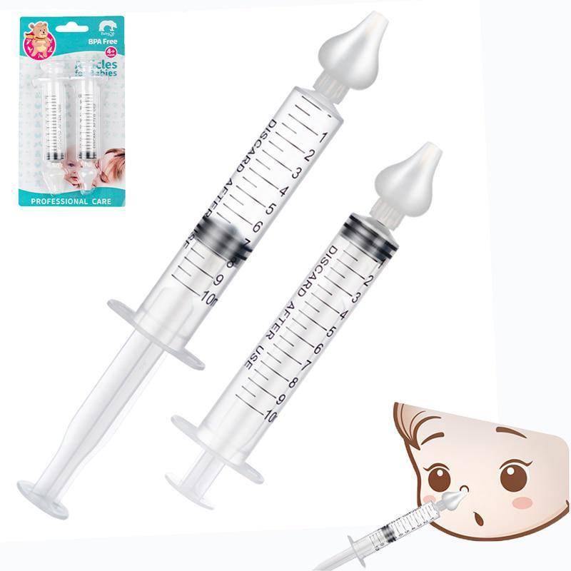 1 st Baby Nose Clean Nål Tube Spädbarn Baby Care Nasal Aspirator Cleaner 10ml Baby Nasal Washer vit