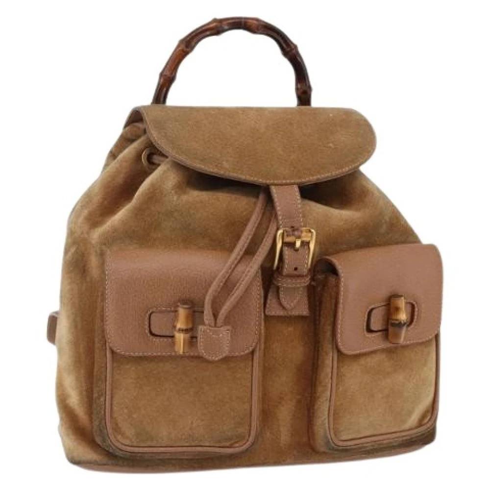Gucci Vintage Pre-owned Suede Rygsæk - Vintage - Dame - Brun - ONE SIZE - Suede