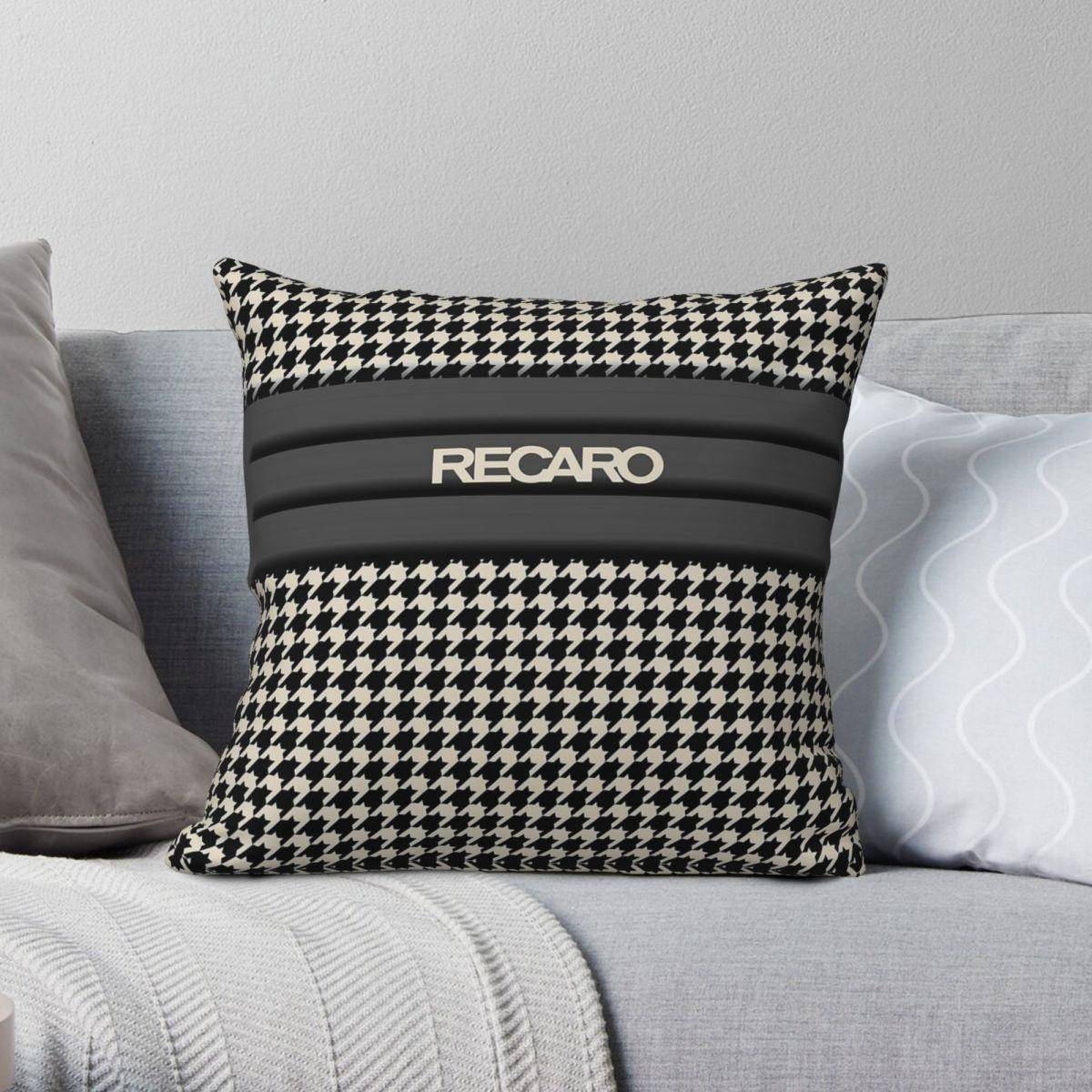 Recaro Sits Houndstooth Fyrkantigt Örngott Polyester Linne Sammet Mönster Dragkedja Dekorativt Örngott Rums Kuddöverdrag