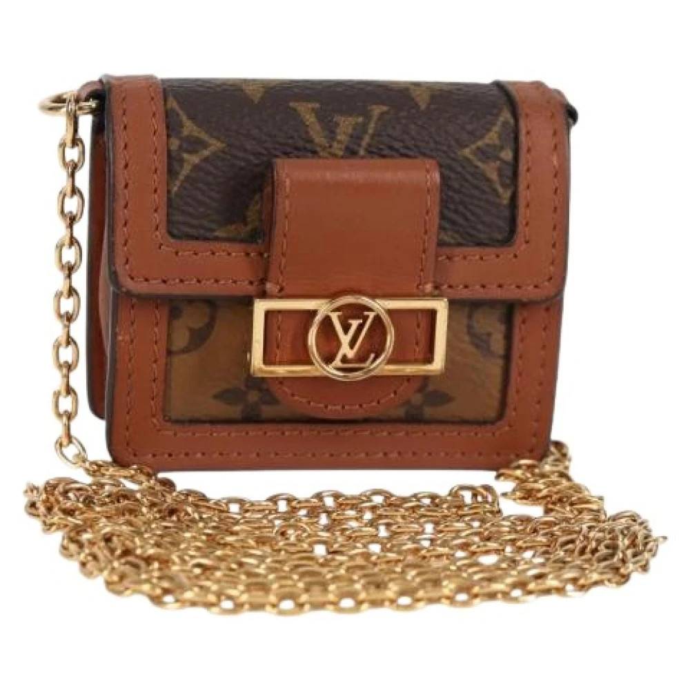 Louis Vuitton Vintage Pre-owned Micro Dauphine Skuldertaske - Vintage - Dame - Brun - ONE SIZE - Uld
