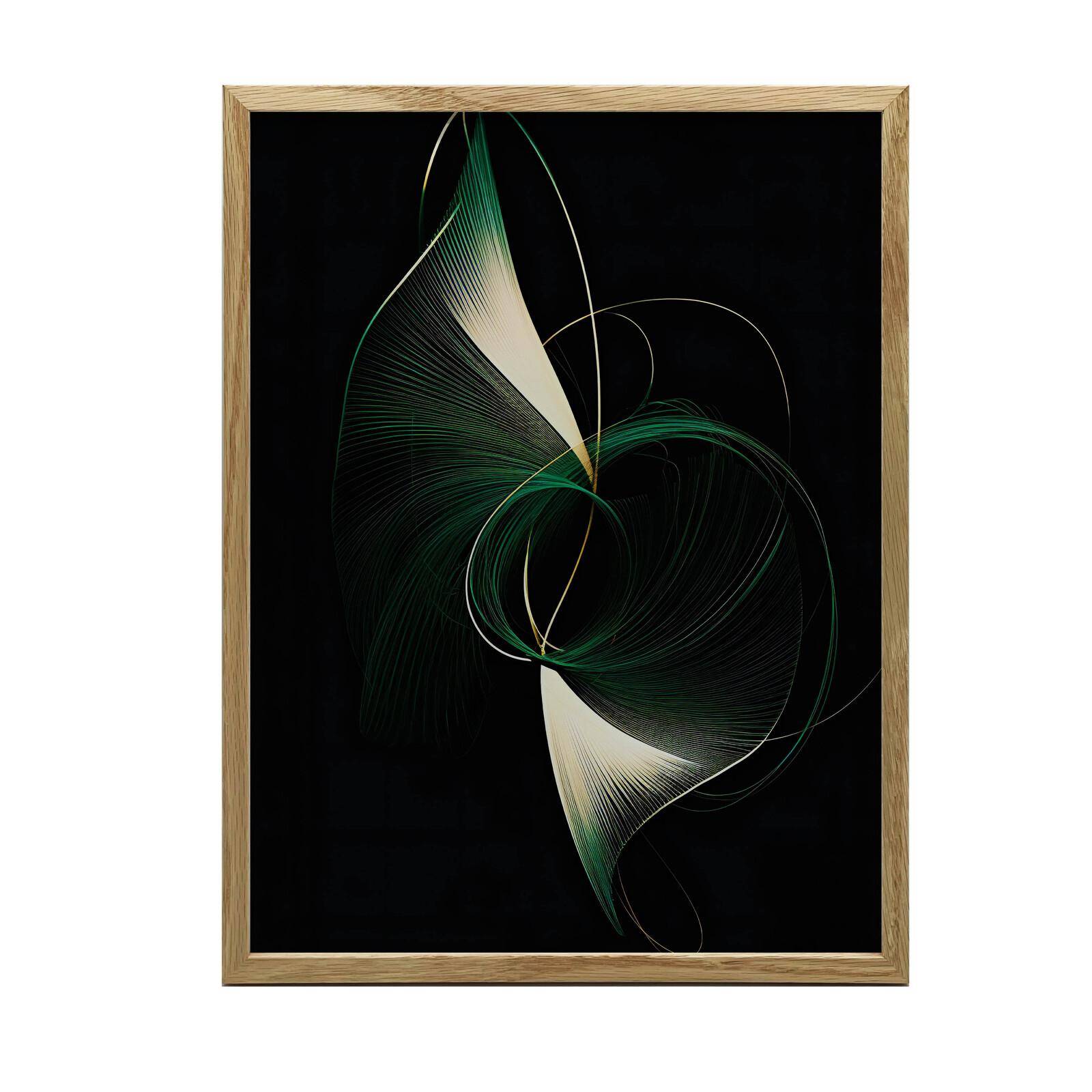 Mörk Elegans av Kurvor Mörk Elegans av Kurvor, 50X70 Cm, Guld Aluminiumram, Matt Papper 230 Gsm 54