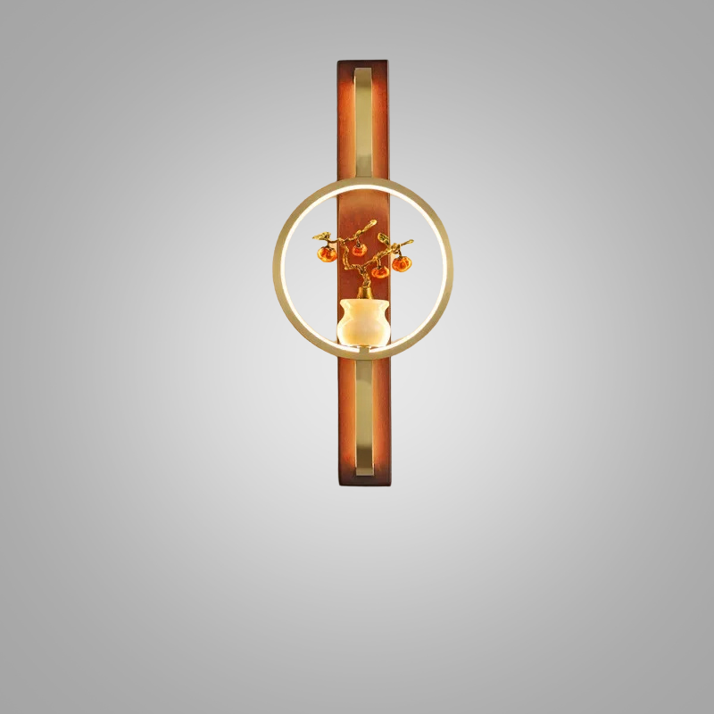 BrassGlow Vägglampa - Elegant Mässingsväggbelysning - Stil O / 110V