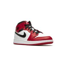 Jordan Kids - Air Jordan 1 Mid Chicago 2020 sneakers - barn - läder/gummi/Tyg - 6Y - Vit