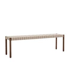 &Tradition - Betty Bench TK5, Large, Smoked/Natural Webbing - Bænke - Thau & Kallio - Beige,Træ farvet - Træ