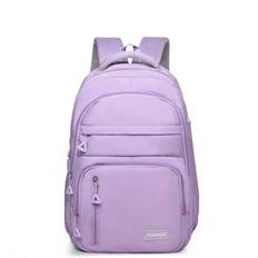 Fashion Backpack, Large Capacity Zipper Decor Minimalist & Stylish, Suitable For Couples And Campus Commute Large Capacity Bag - Mauve Purple