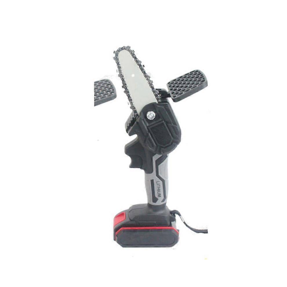 (2 BATTERIES, GRAY) EVAGO Mini 4-inch Small Rechargeable Electric Chainsaw Garden Logging Trimming Electric Saw Hand Saw Lithium Pruning Saw