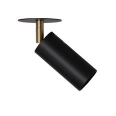 Rubn Joey Spot with Plate - Small - H16.5cm - Black-Brass