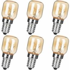 E14 LED-lampa 6-pack Salt Lamp Bulb, 25W T25 E14 230-240V Dimbar Klar för Mikrovågsugn/Kyl/Himalaya Saltlampa/Frysar/Keramiklampa