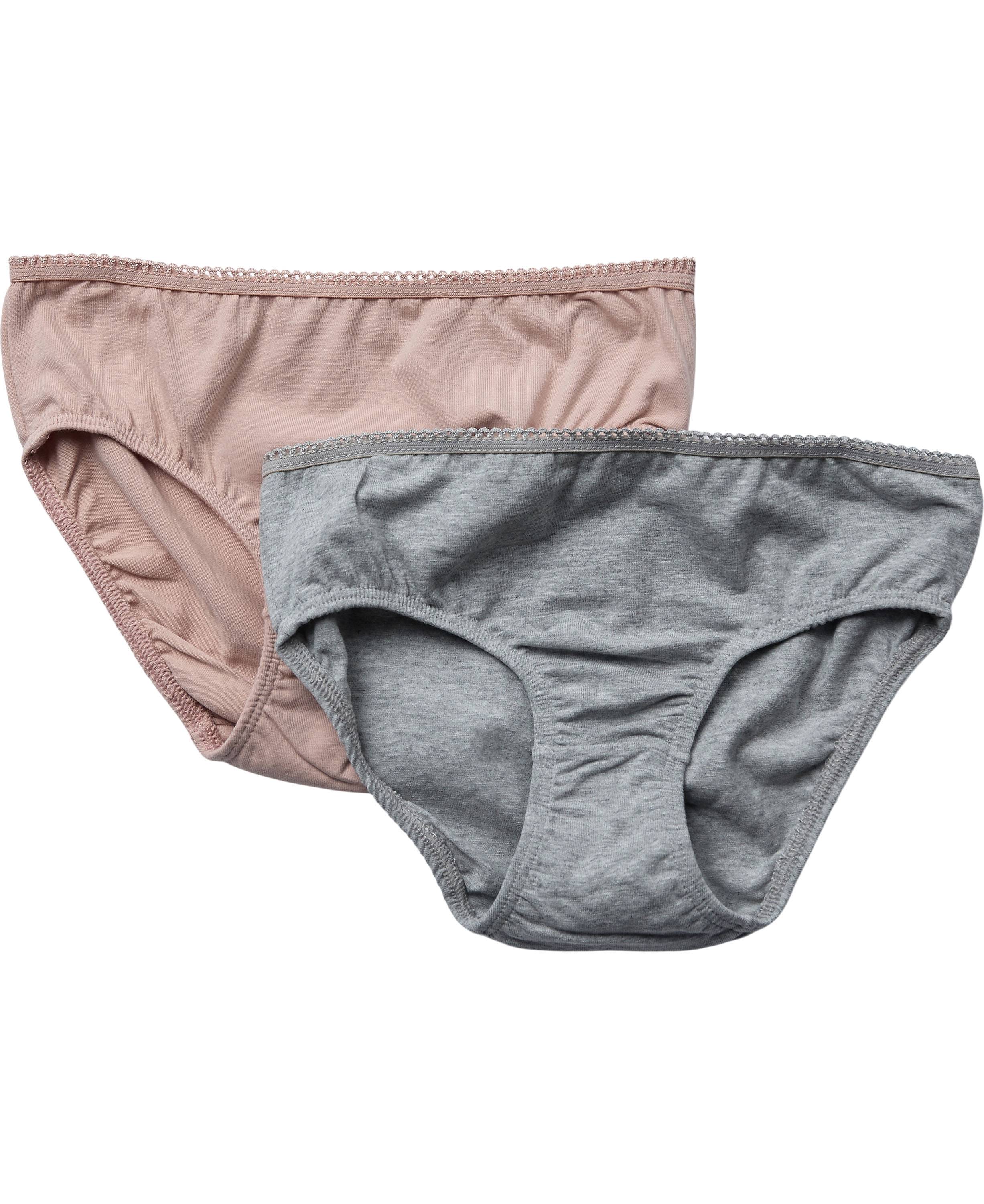 Magasin Girls Briefs 2pack Str 67 år / 116122 cm Light Grey Melange Underbukser Bomuld.