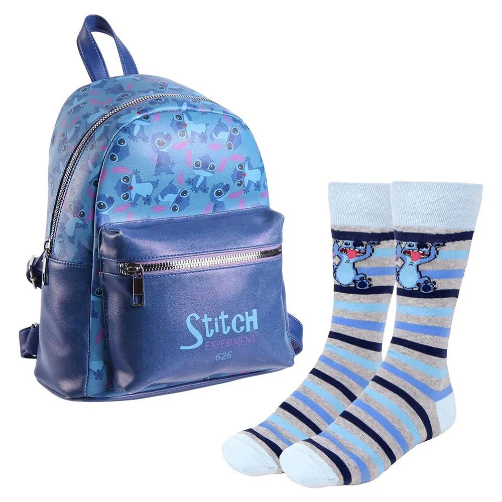 Cerda Stitch Læder Stitch Afslappet Designsæt Med Imiteret Læder-rygsæk Og Stribede Sokker