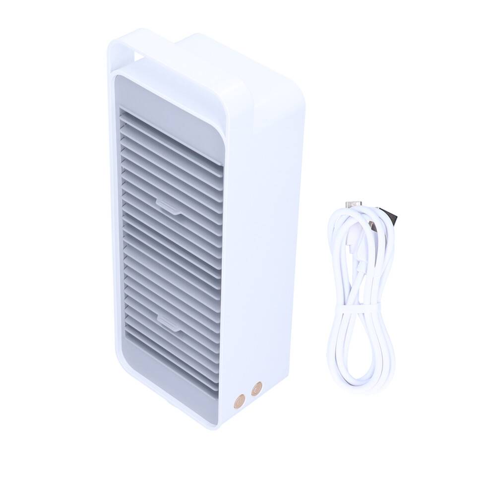 Bærbar luftkøler til hjemmekontoret, mini-blæser til skrivebordet med vidvinkellufttilførsel, stille ventilator til behagelig vind i stille