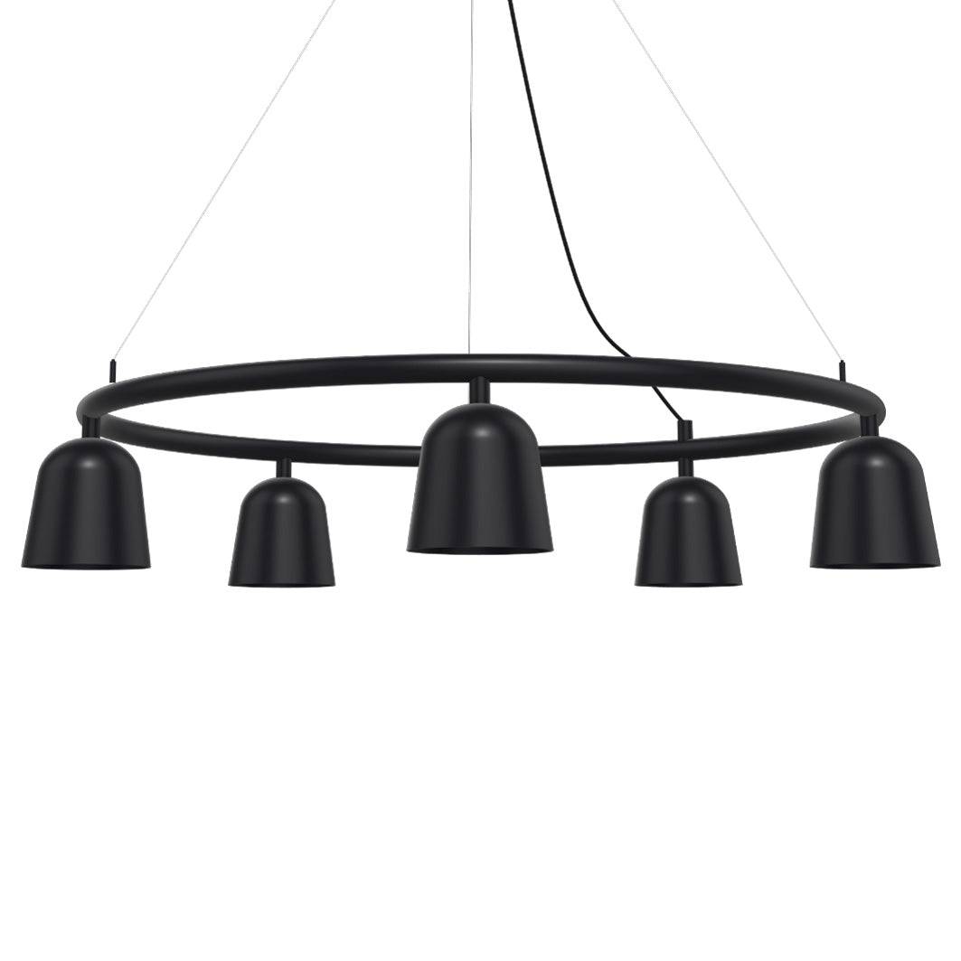 Convex Circle - Taklampa | Ø800 alt. Ø1400 mm | 3 färgval | Storlek: Ø=800 mm - 5 ljuskällor | Färg: Svart (RAL 9005) (Ø=800 mm - 5 ljuskällor)