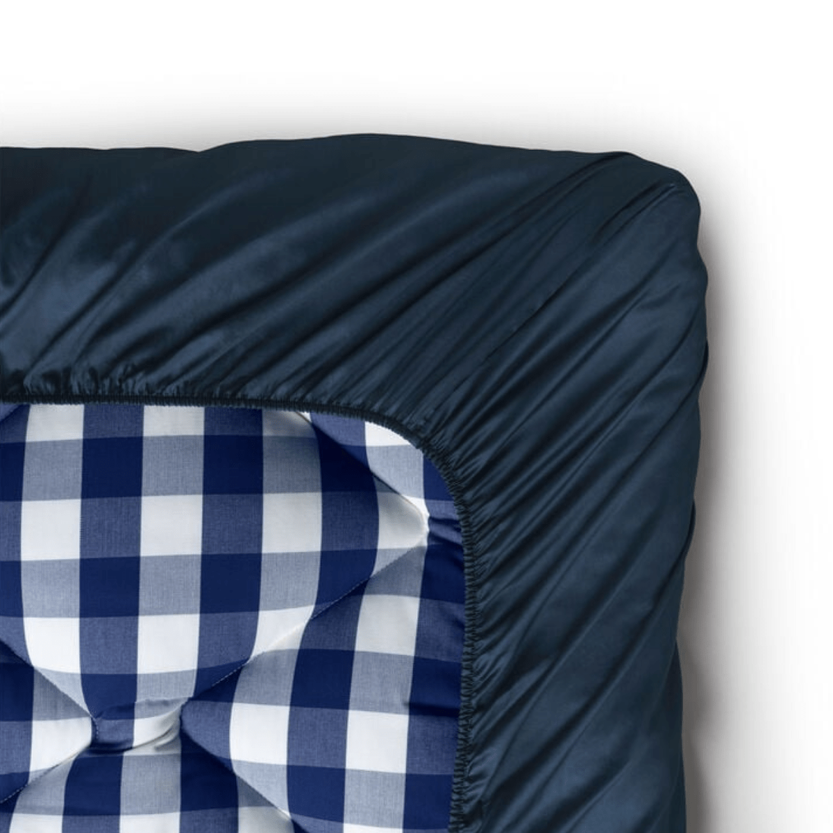 Hästens Satin Pure Spännlakan, 8 cm - 160x200 / Navy