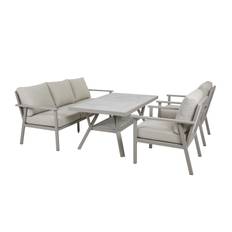 Brafab Samvaro sofagruppe Khaki med sand hynde 3-personers sofa, 2st lænestoler & bord 140x90 cm