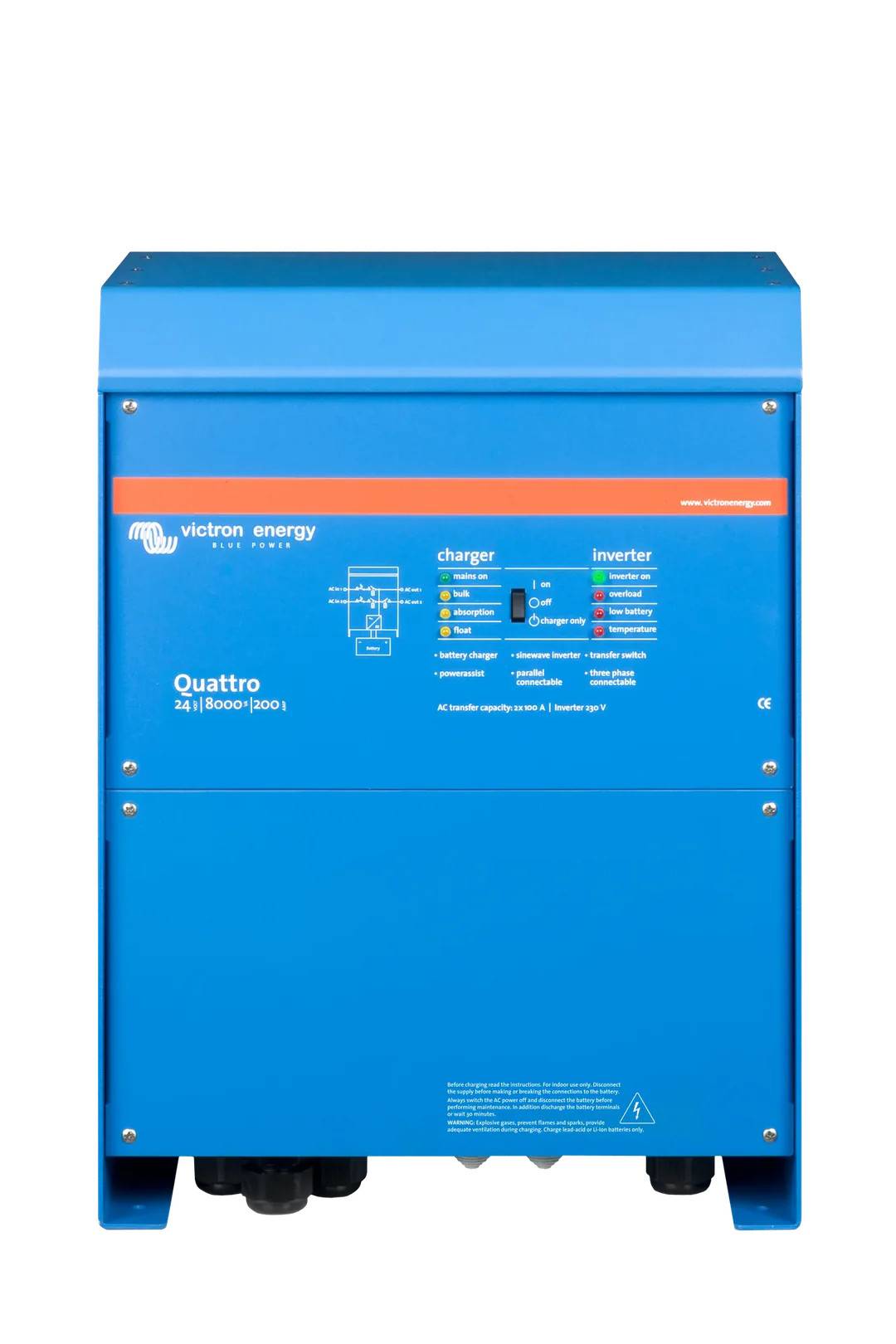 Victron Quattro 24/8000/200-100/100 230V VE.Bus – Industriell Inverter/Laddare