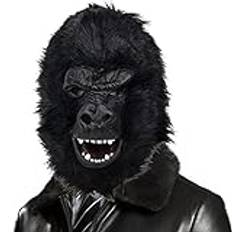 CreepyParty svart gorilla-mask schimpans vilda djur latex hela huvudet realistiska masker maskeraddräkt för halloweenfest karneval parad