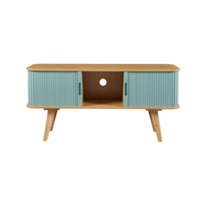 TYSVA Tvbord i bambus og MDF H58 x B120 x D40 cm - Natur/Blågrøn