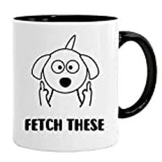 Fetch These Funny Dog Mug | Farsdag mugg & presentförpackning set fars dag kopp presenter från dotter eller son | gåvor till pappor födelsedag | julmuggar pappa min far eller syskon gåva | arbetsmugg