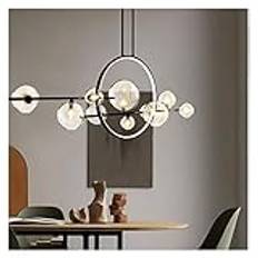 Modern LED Pendellampa, Modern Metal Light, Vardagsrum, Sovrum, Dekorativt utsökt heminredningsljuskrona, Pendellampa i klarglas, G9-sockel, Användbar lampa (10bubbles WHI