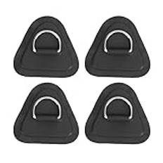 4 st D Ring Patch Rostfritt stål D Ring Pad för uppblåsbar båt Surfboard Jolle Paddle Board (Zwart)