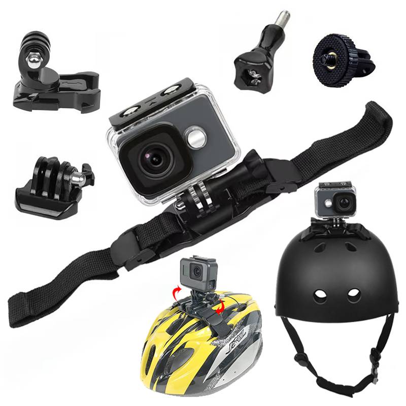 Vented Helmet Strap Mount for GoPro Hero 13 12 11 10 9 8 DJI Osmo Action 5 Pro 3 4 Insta360 X3 X4 Adjustable Bike Helmet Mount