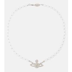 Vivienne Westwood Messaline platinum-plated crystal choker - silver