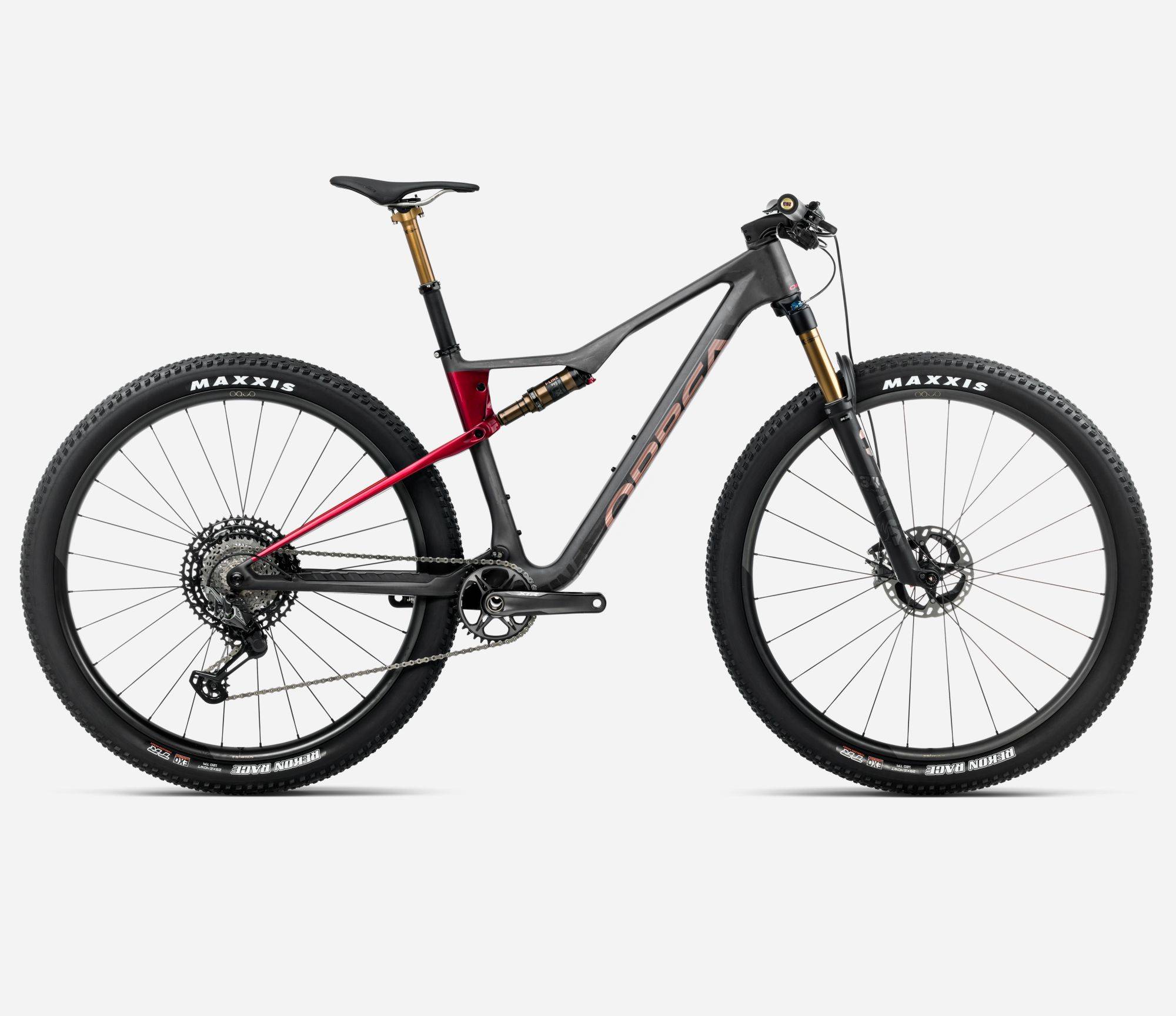 Orbea Oiz M-TEAM FACTORY | MTB Heldämpad 120/120 | Diamond Carbon View / Cherry Red
