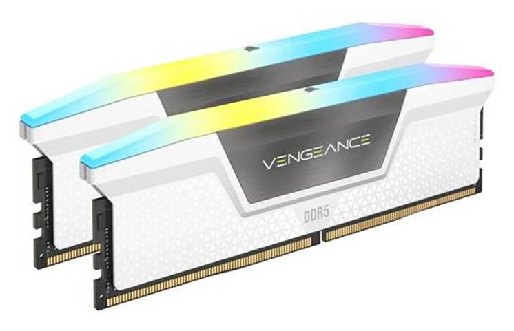 Corsair Vengeance RGB CMH32GX5M2E6000C36W RAM - 32GB (2x16GB) DDR5, 6000 MHz
