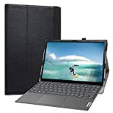 Labanema Fodral för Lenovo Yoga Duet 7i, Slim Fit Folio PU läder tunt konstläder skyddande fodral skal fodral för 13 tum Lenovo Yoga Duet 7i Tablet – svart