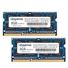 16GB(8GBx2) PC3-12800 DDR3L 1600MHz 1.35V CL11 2Rx8 Dual Rank 204 Pin Unbuffered Non-ECC SODIMM Laptop/Notizbuch Arbeitsspeicher Module Upgrade