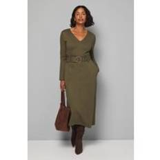 Ponte Jersey Belted Midi Dress, Green - 14