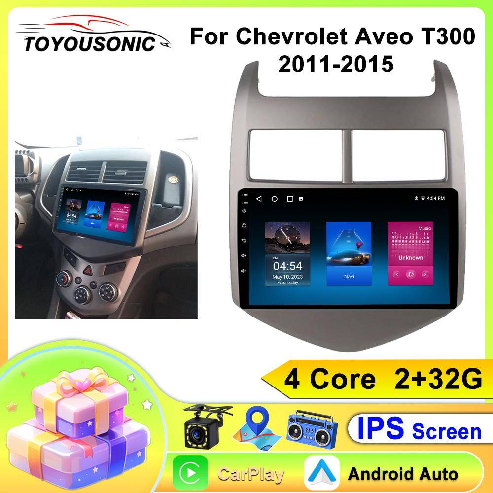 Bilradio Carplay För Chevrolet Aveo T300 2011-2015 Navigation GPS Android Auto Multimedia Spelare Stereoenhet WiFi BT Nej 2din 4G