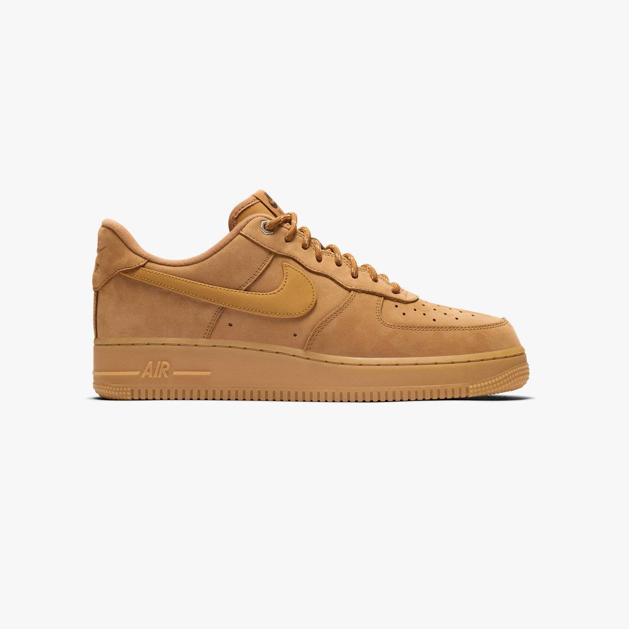 Nike Air Force 1 '07 WB - FLAX/WHEAT-GUM LT BROWN-BLACK-TEAM GOLD - unisex - 8.5