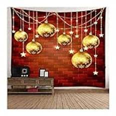 Homxi Gobeläng Sängöverkast Dubbelsäng 240 x 220 cm, Polyester Matta Vägg Jultema Guld Röd Moderna Väggbonader