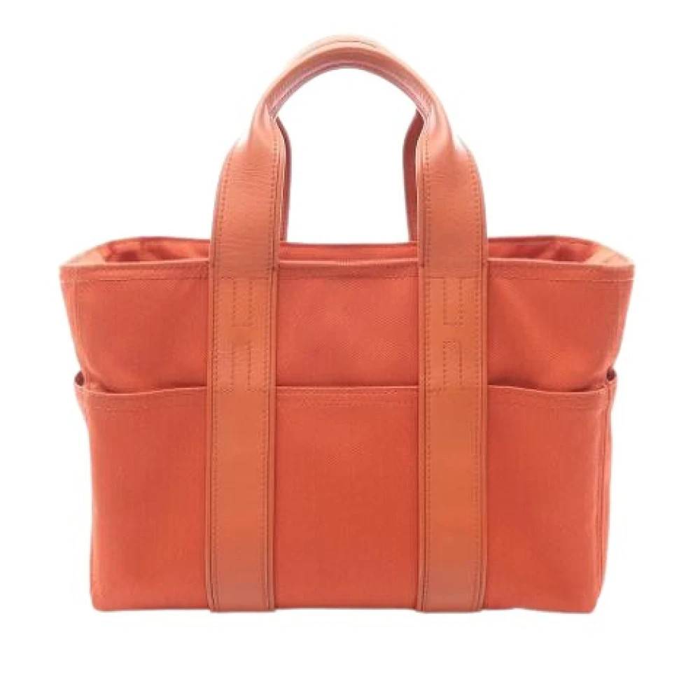 Hermès Vintage Pre-owned Canvas Handbag - Vintage - Dame - Orange - ONE SIZE - Tyl